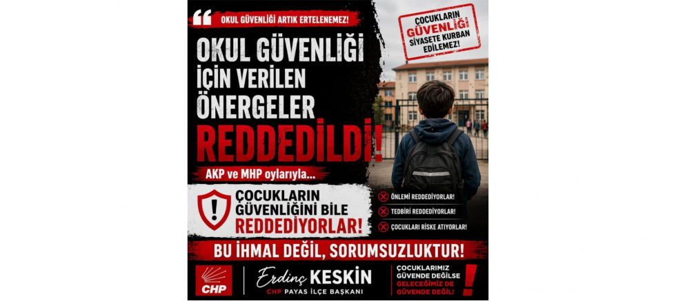 Erdinç Keskin: Çocuklarımızın Güvenliği Siyasi Hesaplara Kurban Edilemez - GÜNDEM - İnternetin Ajansı
